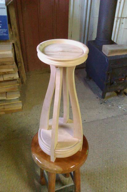 Handcrafted Solid Wood Cherry Lampstand Unfinished
