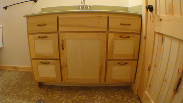 Hand Crafted Solid Poplar Bathroom Vanity and Cabinets: Clement