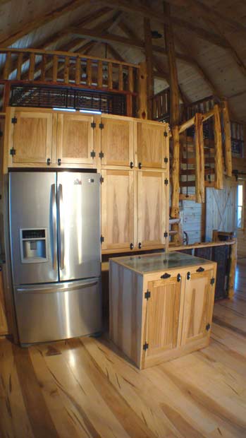 Handcrafted Soild Wood Hickory Kitchen Cabinets: Mobile Work Island