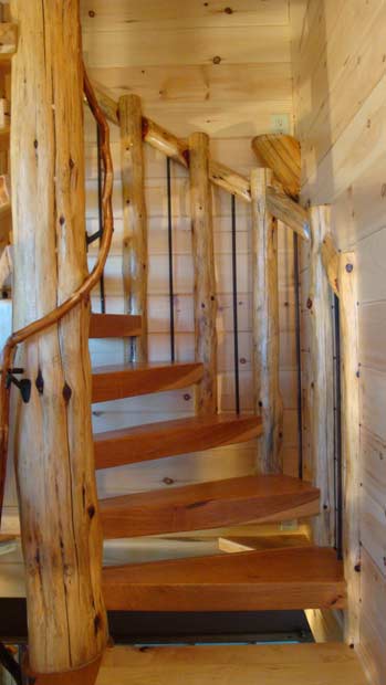 Hand Crafted Solid Cedar and Cherry Spiral Stairs: Izzo