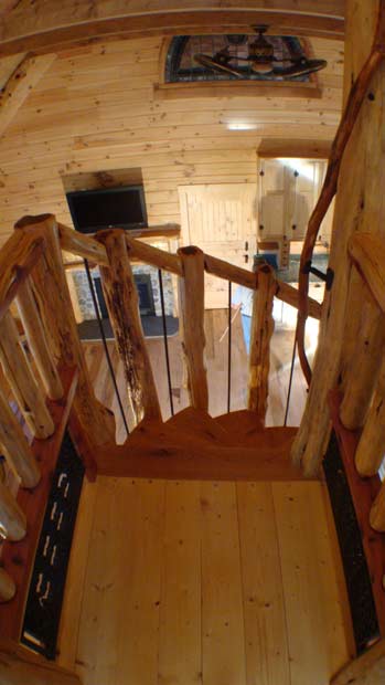 Hand Crafted Solid Cedar and Cherry Spiral Stairs: Izzo