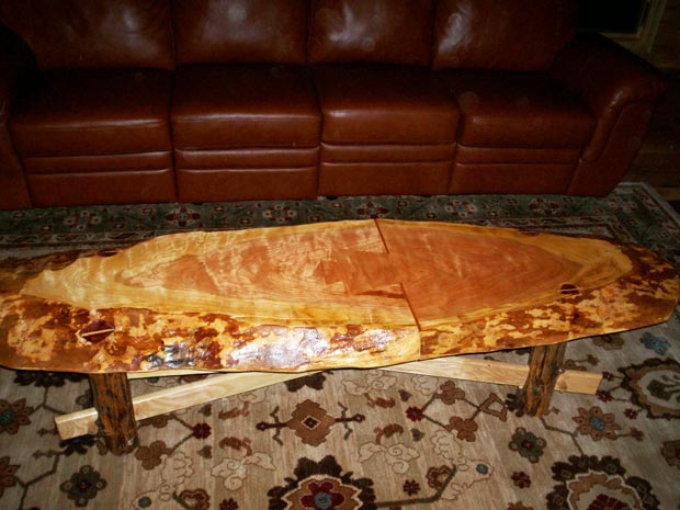 Hand Crafted Solid Wood Slab Coffee Table: Jacob