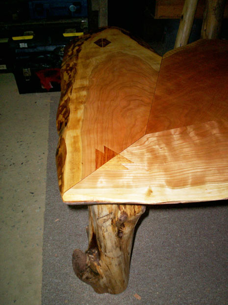Hand Crafted Solid Cherry Slab Fan Style End Table: Jacob