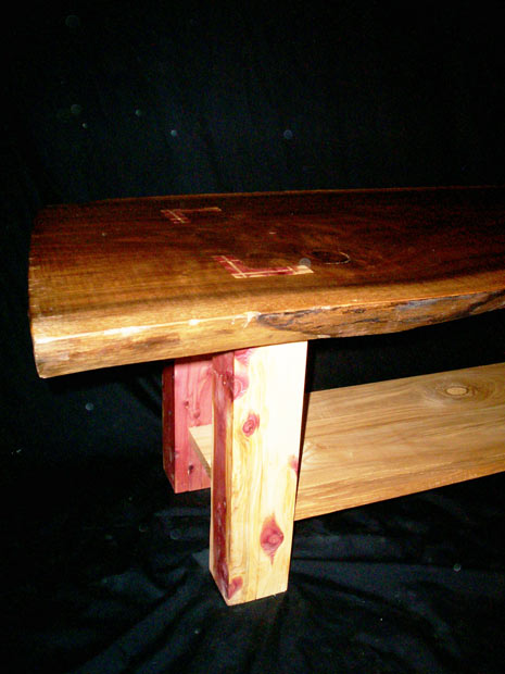 Hand Crafted Solid Walnut Slab Coffee Table with Ash and Cedar